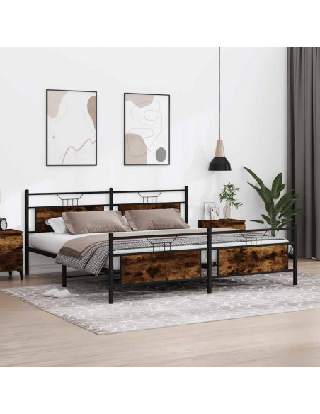 Giroletto senza Materaso in Metallo Rovere Fumo 193x203 cm