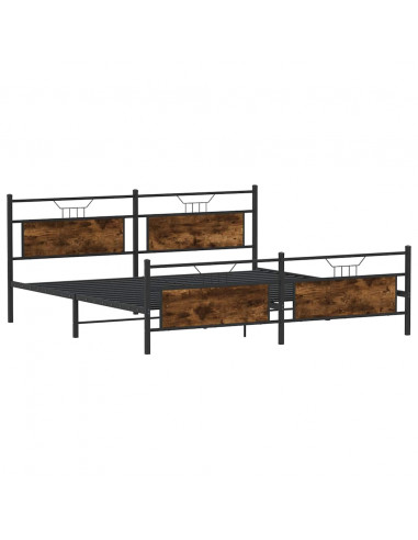 Giroletto senza Materaso in Metallo Rovere Fumo 193x203 cm