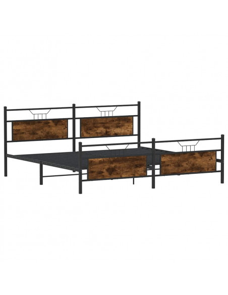 Giroletto senza Materaso in Metallo Rovere Fumo 193x203 cm