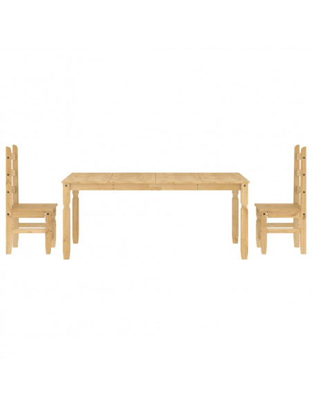 Set da Pranzo 3 pz Panama in Legno Massello di Pino