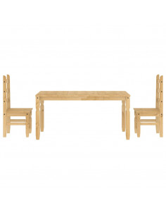 Set da Pranzo 3 pz Panama in Legno Massello di Pino