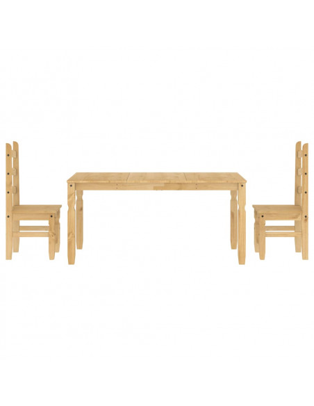 Set da Pranzo 3 pz Panama in Legno Massello di Pino