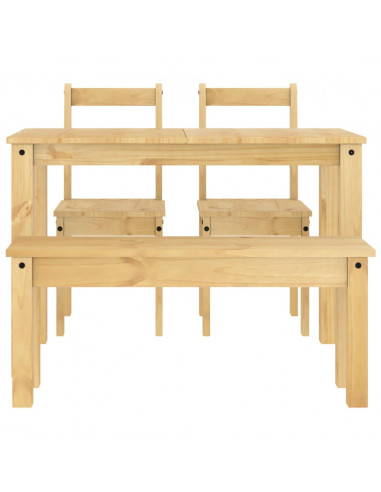 Set da Pranzo 4 pz Panama in Legno Massello di Pino