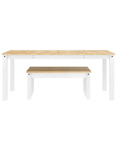 Set da Pranzo 3 pz Panama Bianco in Legno Massello di Pino