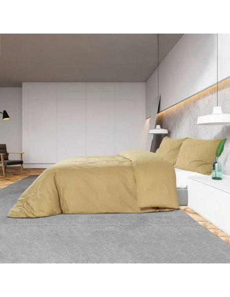 Set Copripiumino Tortora 260x220 cm in Microfibra Leggera