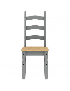 Set da Pranzo 3 pz Panama Grigio in Legno Massello di Pino 2