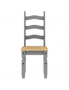 Set da Pranzo 3 pz Panama Grigio in Legno Massello di Pino 2