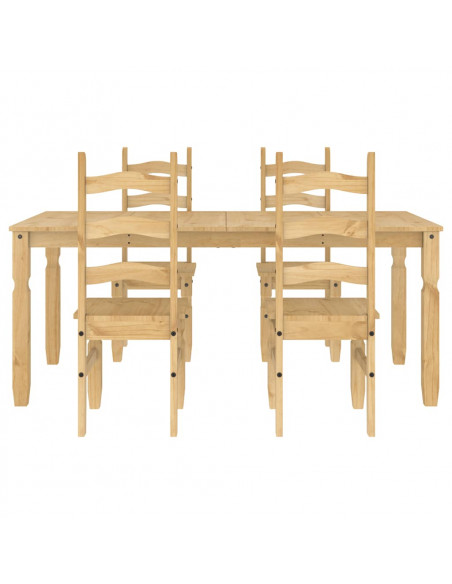 Set da Pranzo 5 pz Panama in Legno Massello di Pino