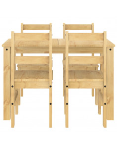 Set da Pranzo 5 pz Panama in Legno Massello di Pino