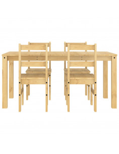 Set da Pranzo 5 pz Panama in Legno Massello di Pino