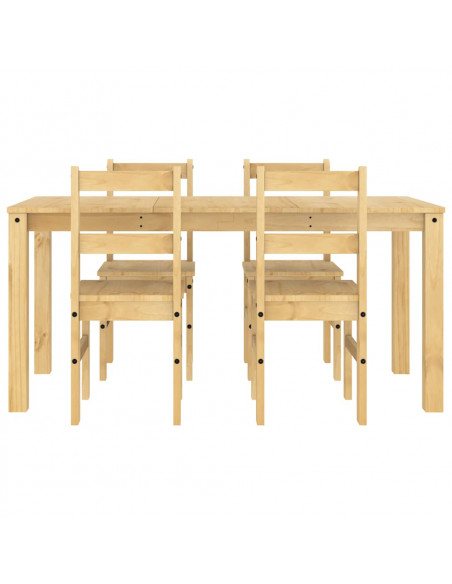 Set da Pranzo 5 pz Panama in Legno Massello di Pino