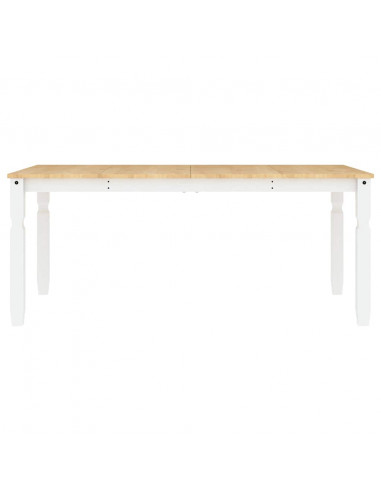 Set da Pranzo 7 pz Panama Bianco in Legno Massello di Pino