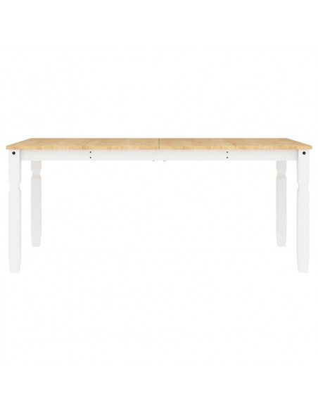 Set da Pranzo 7 pz Panama Bianco in Legno Massello di Pino