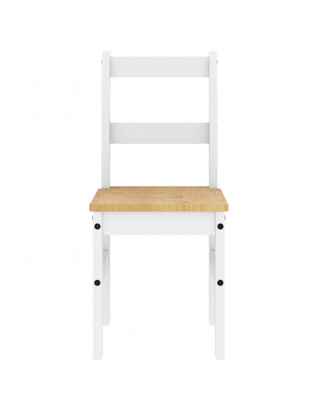 Set da Pranzo 7 pz Panama Bianco in Legno Massello di Pino
