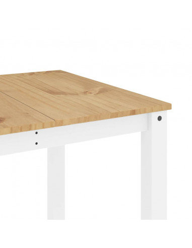 Set da Pranzo 7 pz Panama Bianco in Legno Massello di Pino