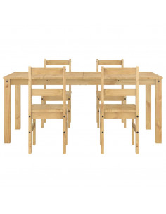 Set da Pranzo 5 pz Panama in Legno Massello di Pino