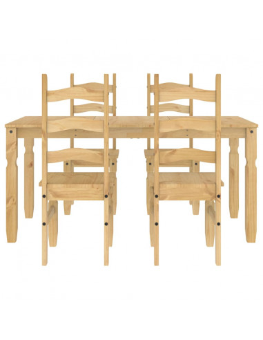 Set da Pranzo 5 pz Panama in Legno Massello di Pino
