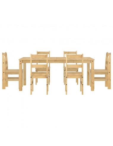 Set da Pranzo 7 pz Panama in Legno Massello di Pino