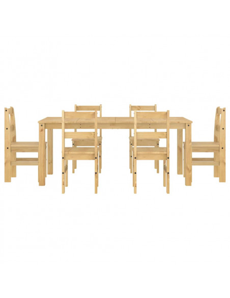 Set da Pranzo 7 pz Panama in Legno Massello di Pino