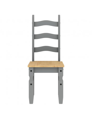 Set da Pranzo 7 pz Panama Grigio in Legno Massello di Pino