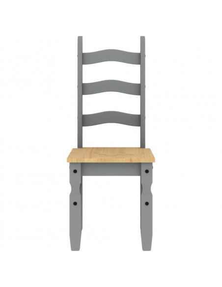 Set da Pranzo 7 pz Panama Grigio in Legno Massello di Pino