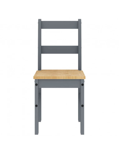 Set da Pranzo 7 pz Panama Grigio in Legno Massello di Pino