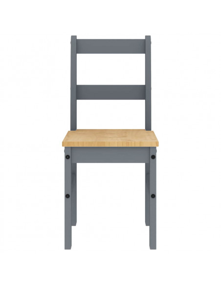 Set da Pranzo 7 pz Panama Grigio in Legno Massello di Pino