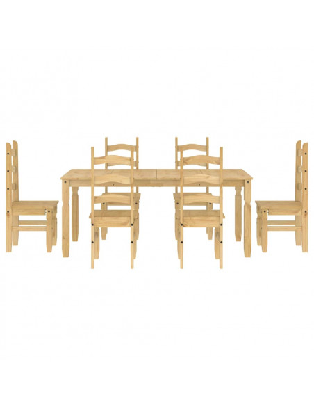 Set da Pranzo 7 pz Panama in Legno Massello di Pino