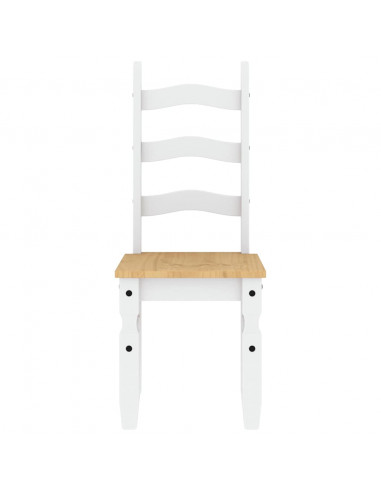 Set da Pranzo 5 pz Panama Bianco in Legno Massello di Pino