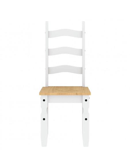 Set da Pranzo 5 pz Panama Bianco in Legno Massello di Pino