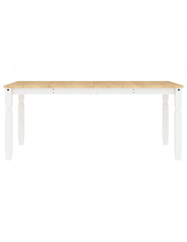 Set da Pranzo 5 pz Panama Bianco in Legno Massello di Pino