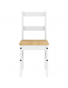 Set da Pranzo 5 pz Panama Bianco in Legno Massello di Pino 2