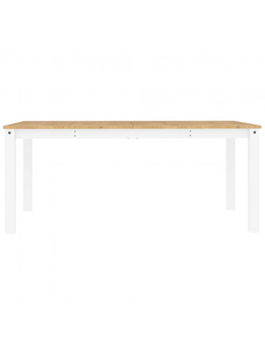 Set da Pranzo 5 pz Panama Bianco in Legno Massello di Pino