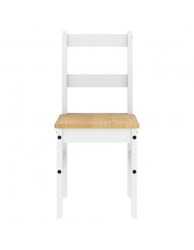 Set da Pranzo 5 pz Panama Bianco in Legno Massello di Pino