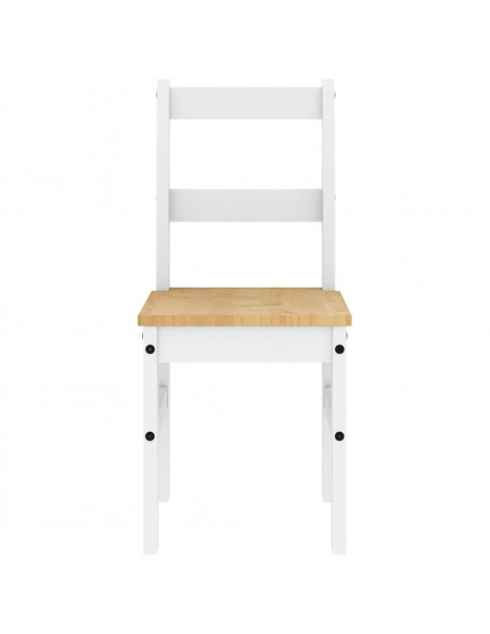 Set da Pranzo 5 pz Panama Bianco in Legno Massello di Pino