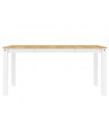 Set da Pranzo 5 pz Panama Bianco in Legno Massello di Pino