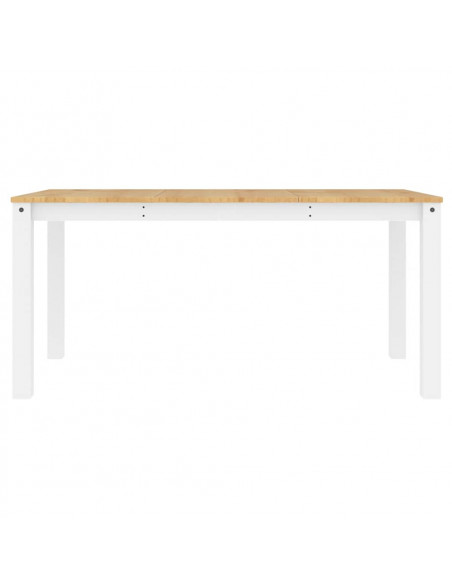 Set da Pranzo 5 pz Panama Bianco in Legno Massello di Pino