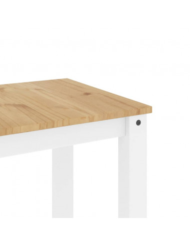 Set da Pranzo 5 pz Panama Bianco in Legno Massello di Pino