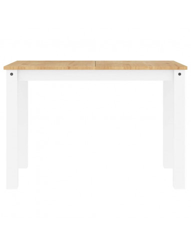 Set da Pranzo 5 pz Panama Bianco in Legno Massello di Pino