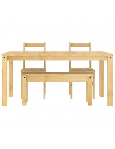 Set da Pranzo 4 pz Panama in Legno Massello di Pino 2