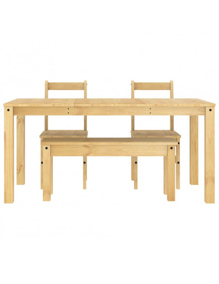 Set da Pranzo 4 pz Panama in Legno Massello di Pino