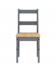 Set da Pranzo 5 pz Panama Grigio in Legno Massello di Pino 2