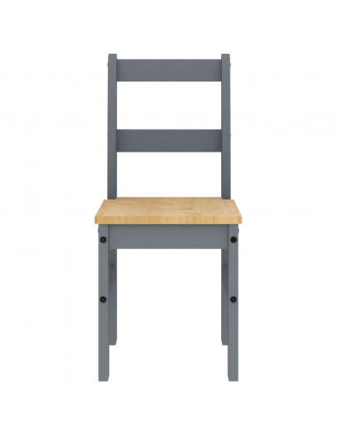 Set da Pranzo 5 pz Panama Grigio in Legno Massello di Pino