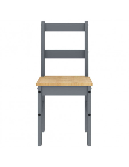 Set da Pranzo 5 pz Panama Grigio in Legno Massello di Pino