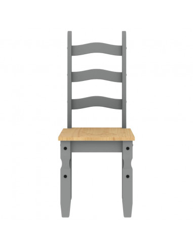 Set da Pranzo 5 pz Panama Grigio in Legno Massello di Pino