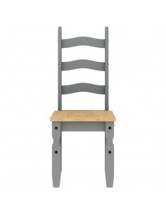 Set da Pranzo 5 pz Panama Grigio in Legno Massello di Pino 2