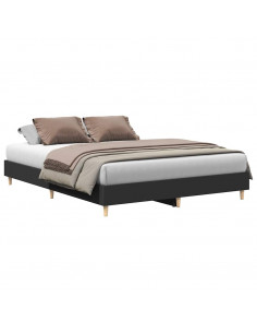 Giroletto senza Materasso Nero 150x200 cm in Legno Multistrato