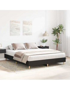 Giroletto senza Materasso Nero 150x200 cm in Legno Multistrato 2