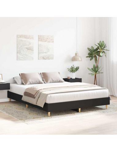 Giroletto senza Materasso Nero 150x200 cm in Legno Multistrato