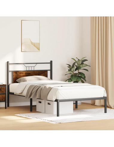 Giroletto senza Materasso Rovere Fumo 100x190 cm in Truciolato